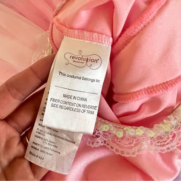 Revolution Dancewear Pink Sparkle Tutu Dress Dance Costume (Style 484 Size XSC) - Picture 5 of 8